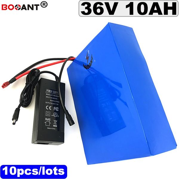 Frete Grátis Atacado 10 pçs / lote 36 V E-moto Bateria De Lítio para Bafang 500 W Motor 36 V 10AH bicicleta Elétrica Bateria + 2A Carregador