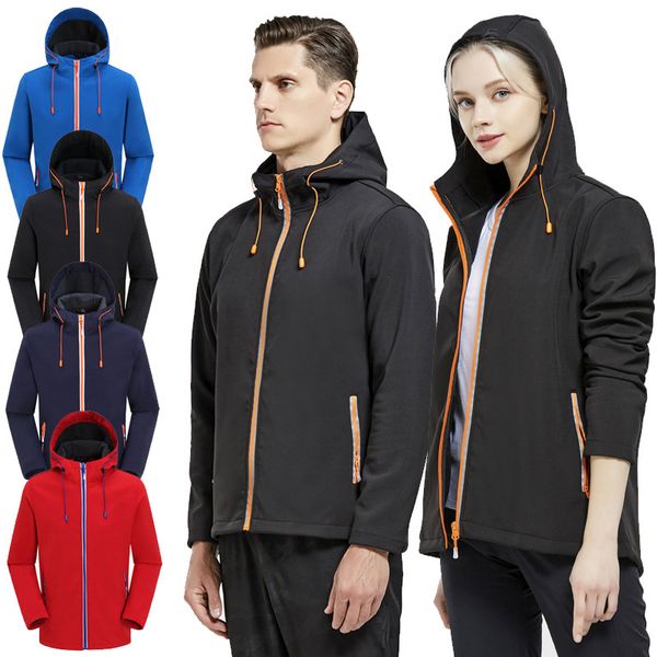 

winter men women waterproof overcoat hiking skiing trekking softshell jackets sportwear windbreaker trekking windproof jackets, Blue;black