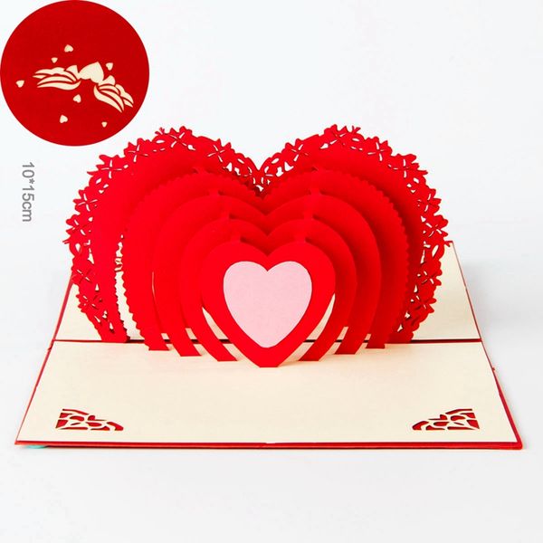 

valentines day gift love in the hand 3d up greeting card postcard matching envelope laser cut handmade birthday post card