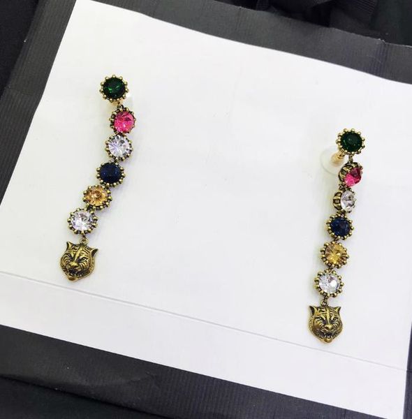 

designer women jewelry diamonds crystal linear earrings for women luxury banquet wedding accessories gifts, Golden