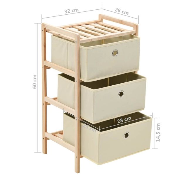 

cedar wood storage cabinet and 3 beige fabric baskets living room furniture