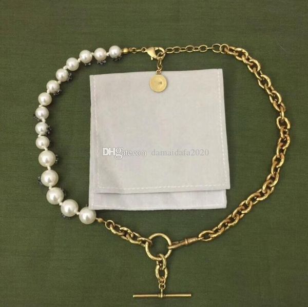 

vintage ladies new copper jewelry luxury pearl chain letter necklace fashion style, Silver