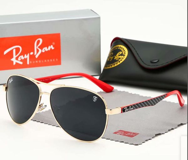 

designer's new classic pilot sunglasses fashion men's and women's sunglasses uv400 gold frame green mirror 58mm lens with box, Black