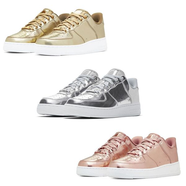 

новая мода sp liquid metal пакет золото серебро бронза кроссовки один dunks des rcheck скороговорка мужчины женщины кроссовки