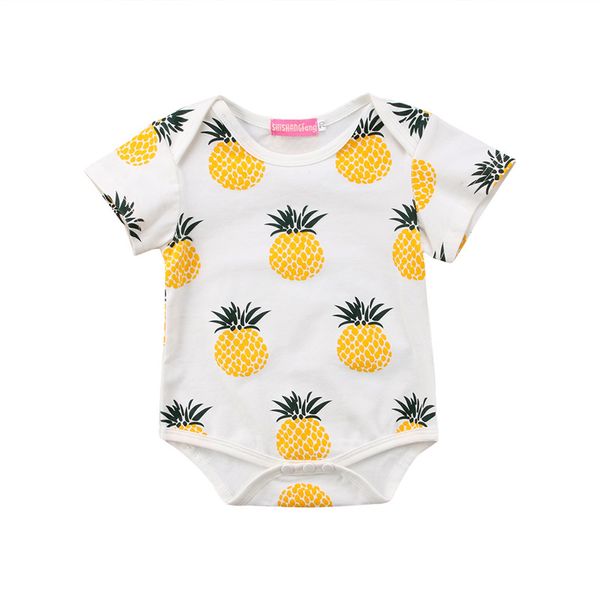 

summer newborn romper kids baby girl boy clothes short sleeve pineapple tent romper jumpsuit outfits 0-24m, Blue