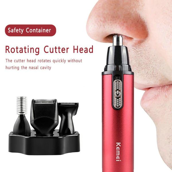

kemei 4 in1 nose and ear meilleure facon denlever les poils nasaux cut eyebrow trimmer for men and women km-6620 hairclippersshop btnhb