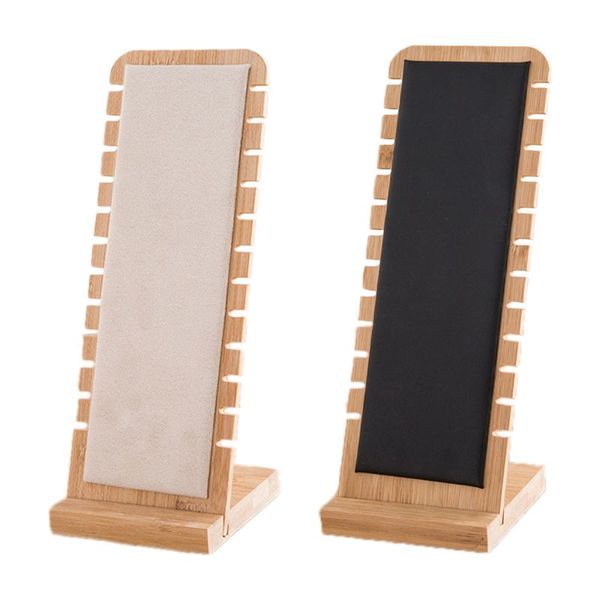 

12 bit bamboo jewelry collection holder showcase organizer, Pink;blue