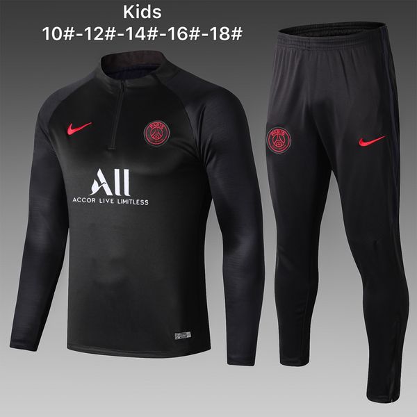

new 19 20 paris kids football tracksuits 2019 2020 psg jacket soccer jersey cavani children hoodie mbappe boys sportwear training suit, Gray;blue