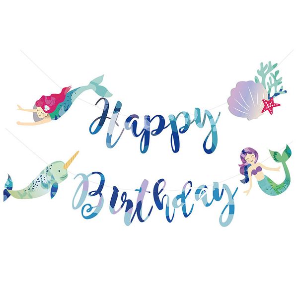 Paper Happy Birthday Bunting Banner Letter Hanging Pastel Colorful