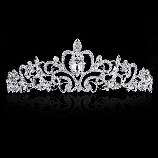

hair accessories 2021 est fashion woman crown rhinestone crystal decor veil headband girls party tiara headdress 16*5cm