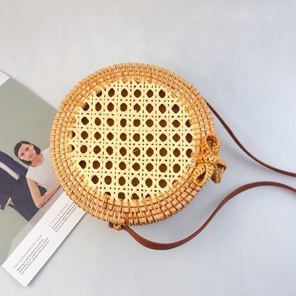 

natural hand-woven women's shoulder bag messenger bag handbag rattan beach travel casual ladies straw shoulder