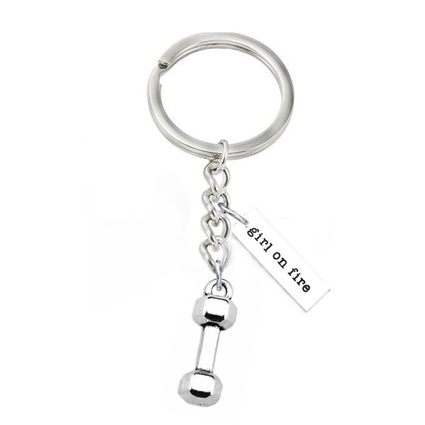 

one piece ale gym bodybuilding follow your bliss fitness spirit inspire keychains key rings, Silver