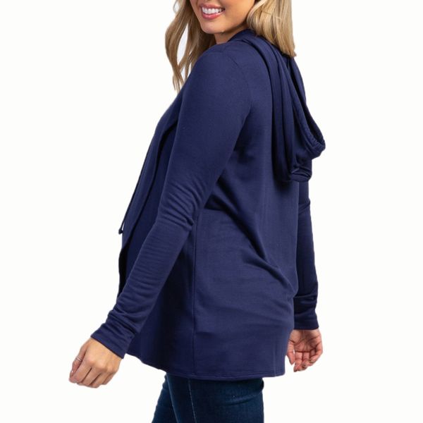 

cysincos maternity women nursing hoodie sweatshirt long sleeve solid casual breastfeeding pregnancy clothing hooded sweater, White