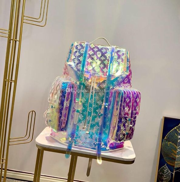 

limited edition 5a chrisert m44766 backpack monogrram prism shoulder bags pvc sports backpacks travelling bags with box, Black