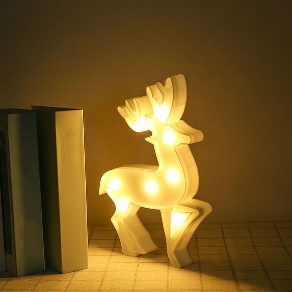 

3d led reindeer shape for kids lamp night light battery powered bedside christmas party decoration office home ornament desktop