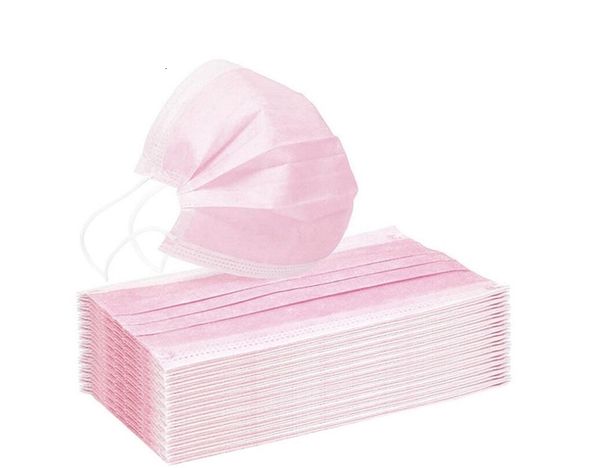 

in stock proof with elastic earrings 3 layers pink mask anti dust mouth protective face masks iz0p