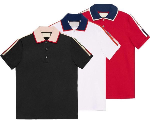 

человек вершины 2018 года brand new весна лето для мужчин рубашки поло вышивки поло случайные поло футболки, White;black