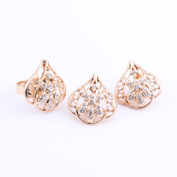 

women luxury bridal jewelry sets indian african necklace earrings jewelry set gold color nigerian wedding jewelry set, Slivery;golden