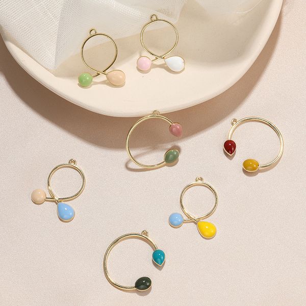 

1pair нового способа diy ювелирных аксессуаров серьги подвеска для женщин девочек красочные круглые формы 2019 горячие продажа серьги аксесс, Blue;slivery