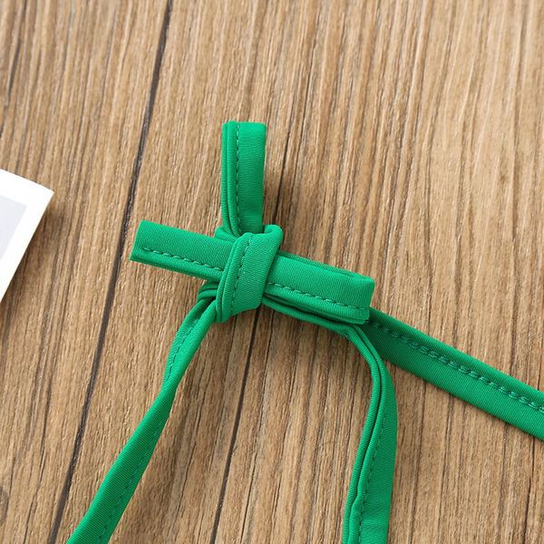 

three-piece swimwear baby girls tassel sling swimsuit pineapple print briefs hair band beach seaside summer, White