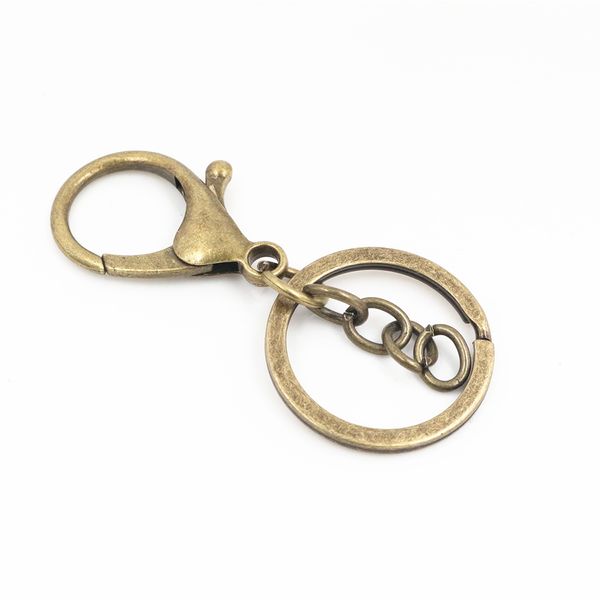 

5pcs/lot 30mm chain key ring long 70mm popular classic 6 colors plated lobster clasp key hook chain jewelry making for keychain, Slivery;golden