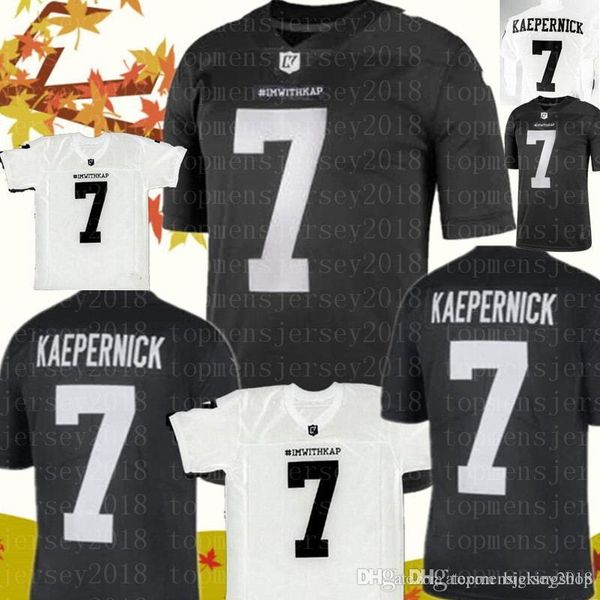 

IMWITHKAP 7 Colin Kaepernick Jersey I M WITH KAP Mens Black White Double Stiched Name & Number High Quanlity Embroidery Football Jerseys