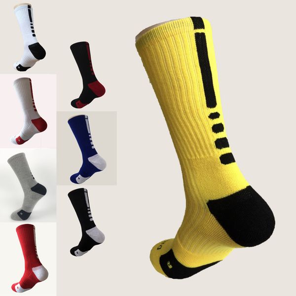 

8colors eu usa professional elite basketball sock long knee athletic sport socks men walking running tennis sports stocking wholesale zjy827, Pink;yellow