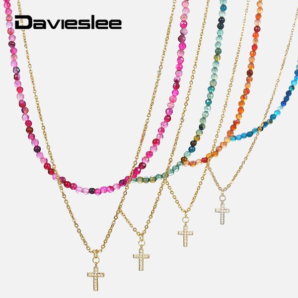 

davieslee bohemia snowflake charm womens necklace double rolo chian necklace for women jewelry fashion valentines gifts ldnm10, Silver