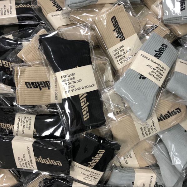 

дизайнерский носок хип-хоп скейтборд мода мужчины женщины письмо печатных kanye спортивные носки носки, Black