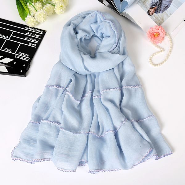 

Summer And Fall Solid Color Lace Literature Sen Woman System Scarf Sunscreen More Function Shawl Sandy Beach A Piece Of Cloth