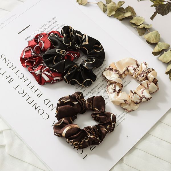 

new style chain small intestine circle hairband women's elastic band headband for tying hair hairband hair accessories, Brown