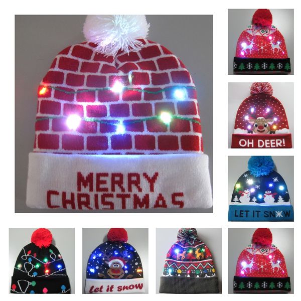 

led light up knitted hat cap christmas beanie sweater party festival outdoor fancy dress