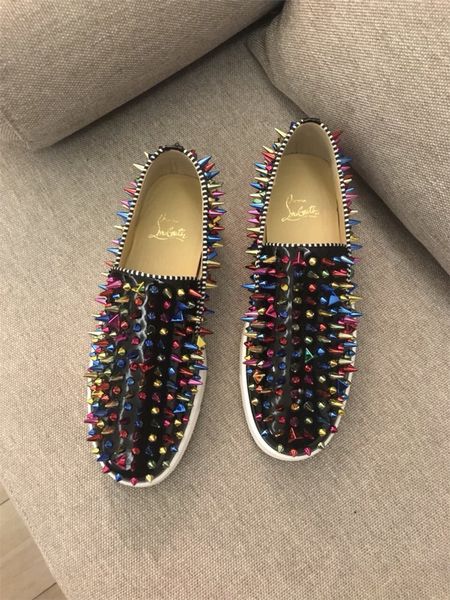 

fashion luxury red bottom shoes men's platform shoes red soles boots non-slip wear-resistant men's and women's casual shoes c, Black