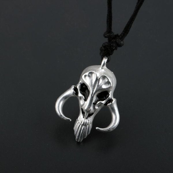 

mandalorian necklace boba femythosaur pendant silver bounty skull pendants