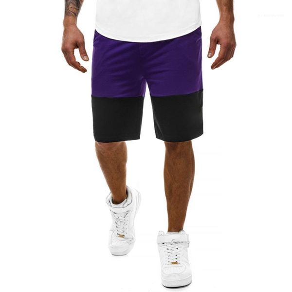 

shorts colors patchwork designer athletic jogging shorts half length summer sports men, White;black