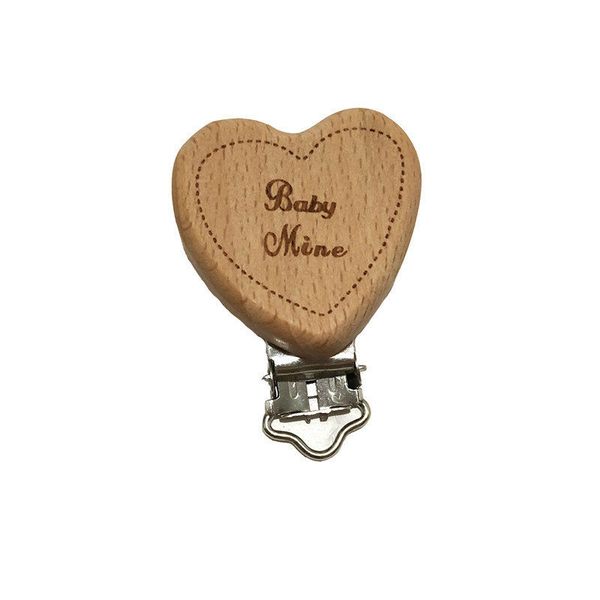 

natural wood beech wood love shape pacifier clip unfinished nontoxic baby nipple holder diy infant pacifier clasps holder accessories