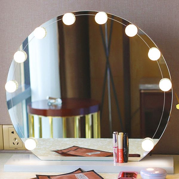 

10/12 led bulbs vanity makeup mirror vanity mirror cold light led kit lens headlight hollywood style dresser accessory