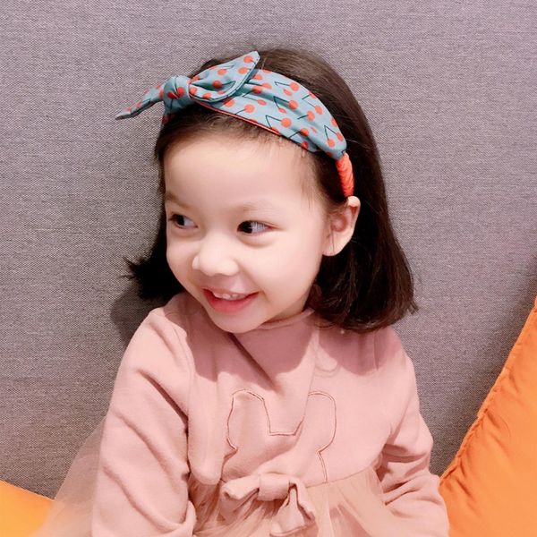 

fashion baby girls cute bow-knot headband children's elastic hair rope kids cute polka dot hair ties, Slivery;white