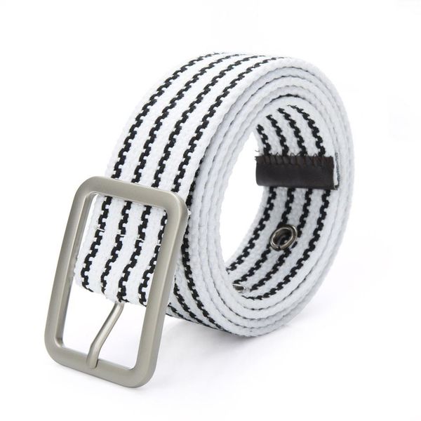 

yfashion fashion concise waist belt lightweight canvas pin buckle belt all matching wear accessory striped sale, Black;brown