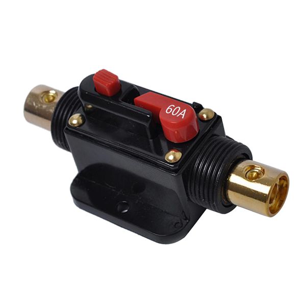 

60a auto protection stereo switch fuse holder inline circuit breaker reset fuse inverter for car audio system 12vdc
