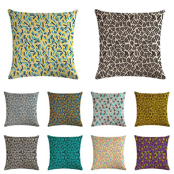 

fashion memphis style colorful polygon dot line circle geometric pattern pillow case gallery sofa pillows decoration zy984