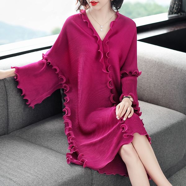 

spring new style pleated dress fashion sanzhai pleated loose large auricle side pleated skirt, Black;gray