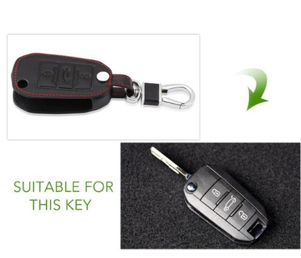 

black leather flip key case fob cover for peugeot rcz 207 307 308 407 408 508 2008 3008 for citroen c2 c3 c4 c5 c6 picasso xsara
