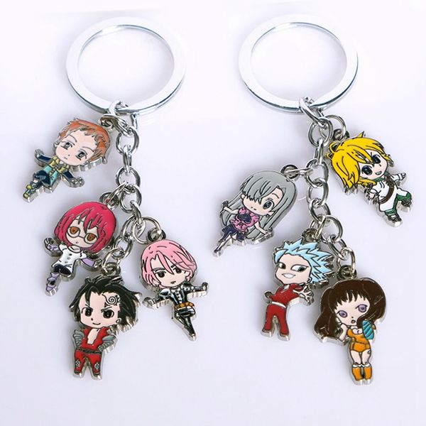 

аниме семь смертных грехов брелок мультфильм nanatsu no taizai рисунок meliodas элизабет автомобиль брелок подвески брелоки, Silver