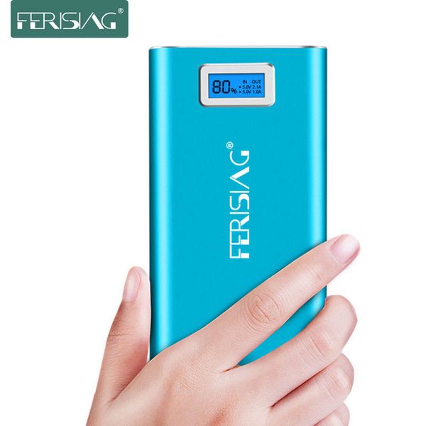 

(100% capacity) ferising 20000mah metal power bank 18650 external battery pack powerbank led display quick charger poverbank