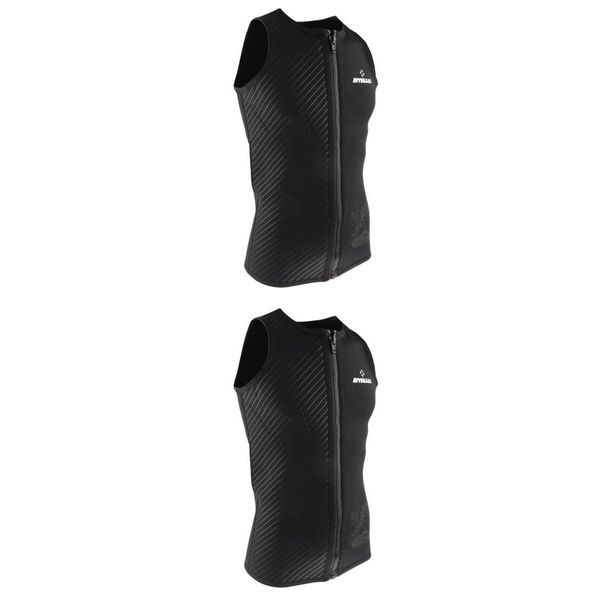 

2 pieces 3mm neoprene wetsuit sleeveless scuba wakeboard spring suit top