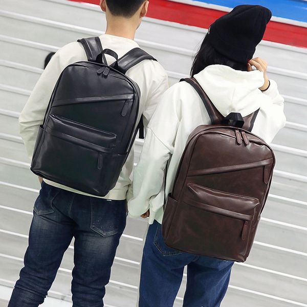 

women's backpack student bag new casual korean backpack travel pu soft leather school style schoolbag computer bag