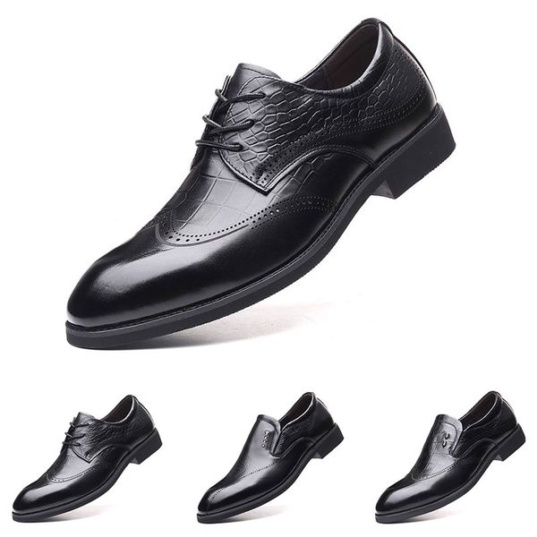 

2020 новая мода прибытие 37-44 новых мужские кожаные мужские ботинки галоши британские вскользь освобождают перевозку груза эспадрильи два, Black