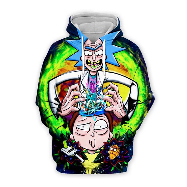 

новая галактика 3d толстовки хип-хоп мужчины / женщины шляпа смешные печати 3d толстовки сумасшедший ученый молния с капюшоном толстовка топ, Black