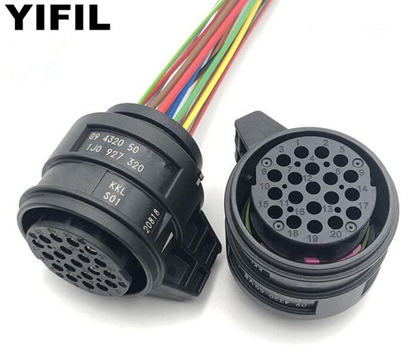 

02e gearbox plug 6 speed dsg gearbox valve body 20 pin connector with 10pcs or 20pcs pigtail for vw touran 1j0 927 320 car